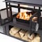 Deko Living 70 Inch Rectangular Outdoor Steel Woodburning Fireplace w/ Log Storage Compartment, Side Tables COB10513 - alternate 3